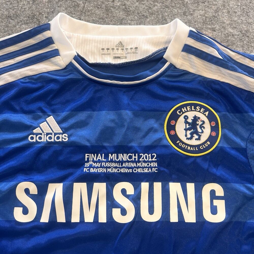 2012 Adidas Adult Medium Blue Chelsea #11 Didier Drogba Soccer Football Jersey - Picture 2 of 9